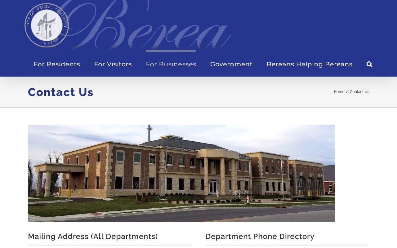Berea Police Department contact information and public safety services