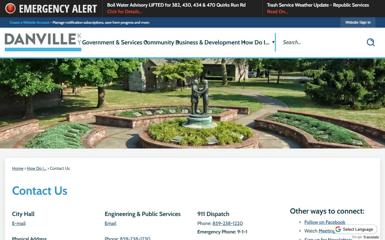 Danville Police Department contact information and public safety resources