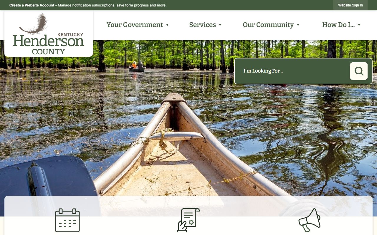 Henderson County website showing county government services and resources