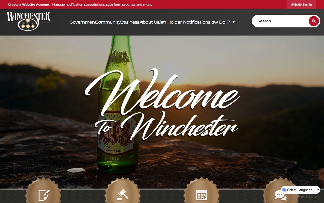 Winchester Kentucky city government website and municipal services