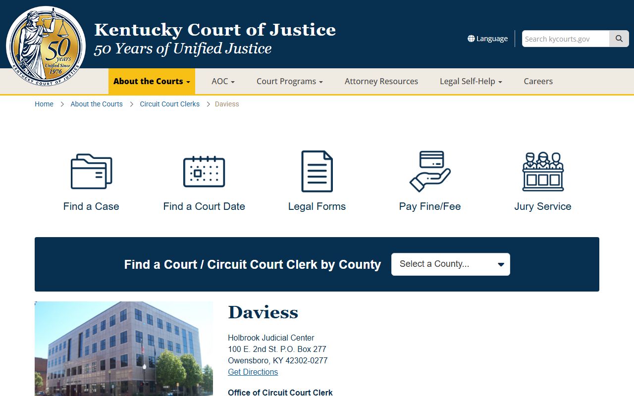Daviess County Circuit Court information and contact details