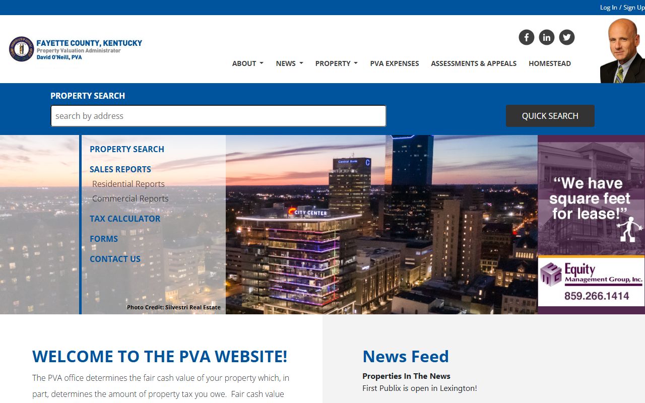 Fayette County Property Valuation Administrator website and assessment search