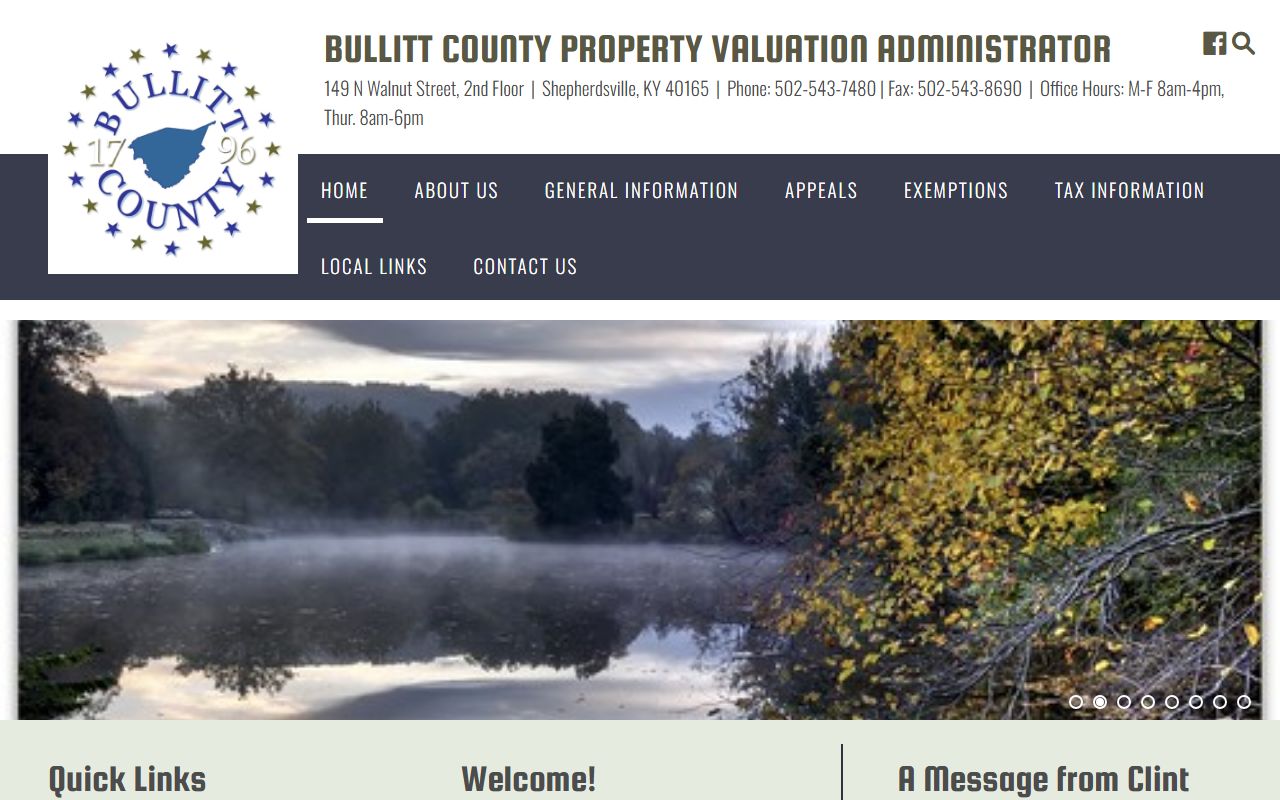 Bullitt County PVA website showing property valuation and assessment information