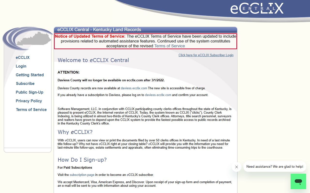 ECCLIX land records search system